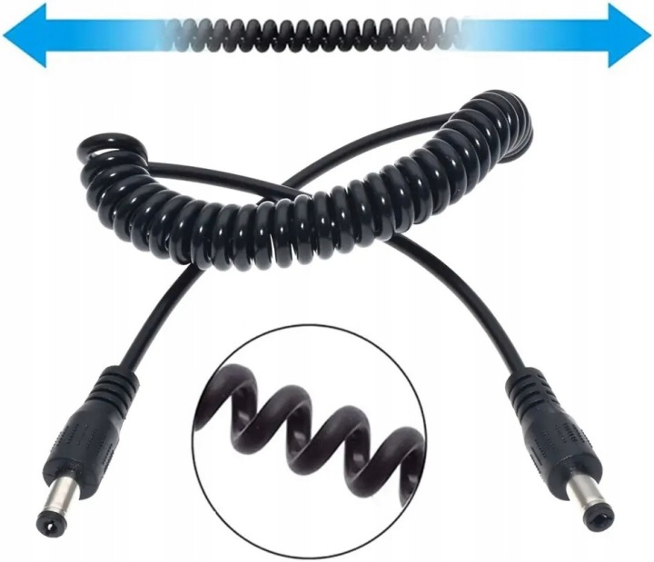 Kabel Zasilający do Frezarki DC 5,5 x 2,1 LED 130 cm 24W 36W