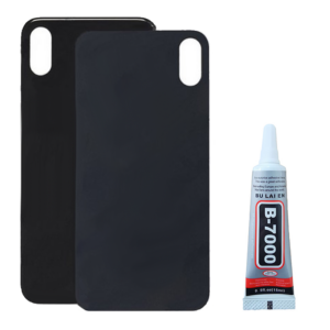 Klapka Baterii Tył Szkło iPhone X Czarny + Klej B-7000 bezbarwny 15ml