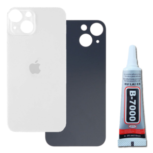 Klapka Baterii Szkło iPhone 13 Mini Biały + Klej B-7000 Bezbarwny 15ml