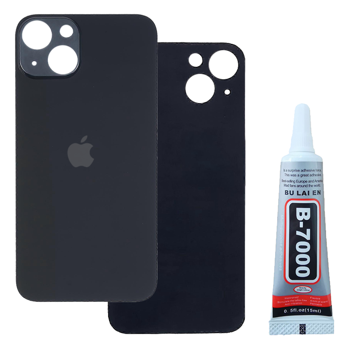 Klapka Baterii Szkło iPhone 14 Plus Black + Klej B-7000 Bezbarwny 15ml