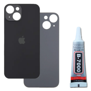 Klapka Baterii Tył Szkło iPhone 15 Plus Black + Klej B-7000 Bezbarwny 15ml