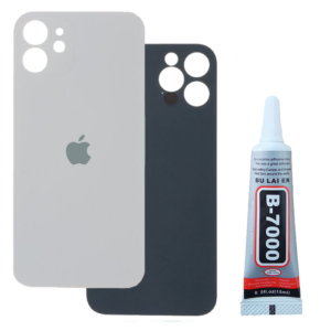 Klapka Baterii Tył Szkło iPhone 12 Biały + Klej B-7000 15ml
