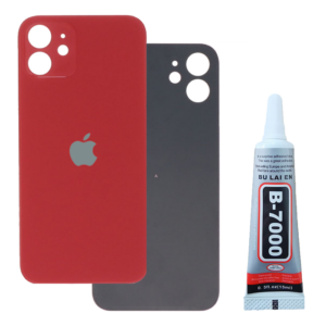 Klapka Baterii Tył Szkło iPhone 12 Czerwony + Klej B-7000 15ml