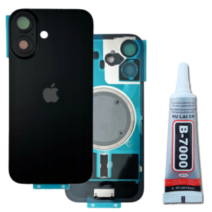 Klapka Baterii Tył Szkło iPhone 16 Czarny Uzbrojona