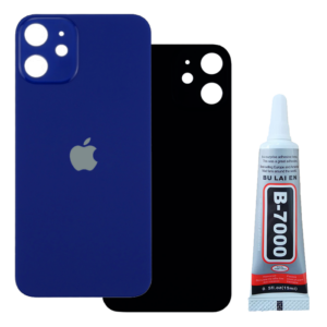 Klapka Baterii Tył Szkło iPhone 12 Niebieski + Klej B-7000 15ml