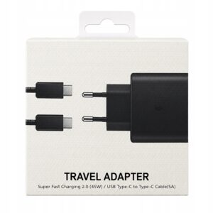 Ładowarka Do Samsung 45W Super Fast Charging 2.0 + Kabel USB-C 1m Czarna