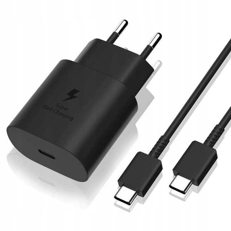 Ładowarka Do Samsung 45W Super Fast Charging 2.0 + Kabel USB-C 1m Czarna