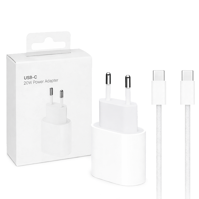 Zestaw Ładowarka z kablem USB-C 1m do iPhone 20W Biała Power Delivery