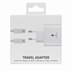 Ładowarka Do Samsung 45W Super Fast Charging 2.0 + Kabel USB-C 1m Biała