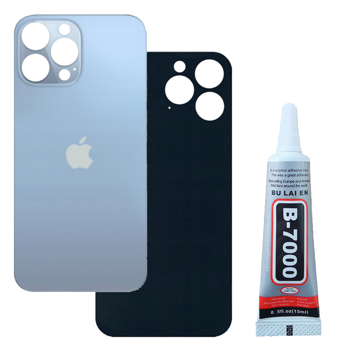 Klapka Baterii Tył Szkło iPhone 13 Pro Niebieski + Klej B-7000 15ml Bezbarwny