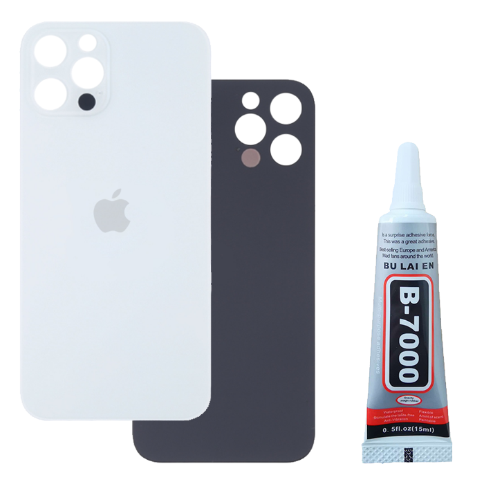 Klapka Baterii Tył Szkło iPhone 13 Pro Srebrny + Klej B-7000 15ml Bezbarwny