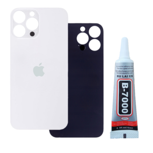 Klapka Baterii Tył Szkło iPhone 13 Pro Max Srebrny + Klej B-7000 15ml Bezbarwny