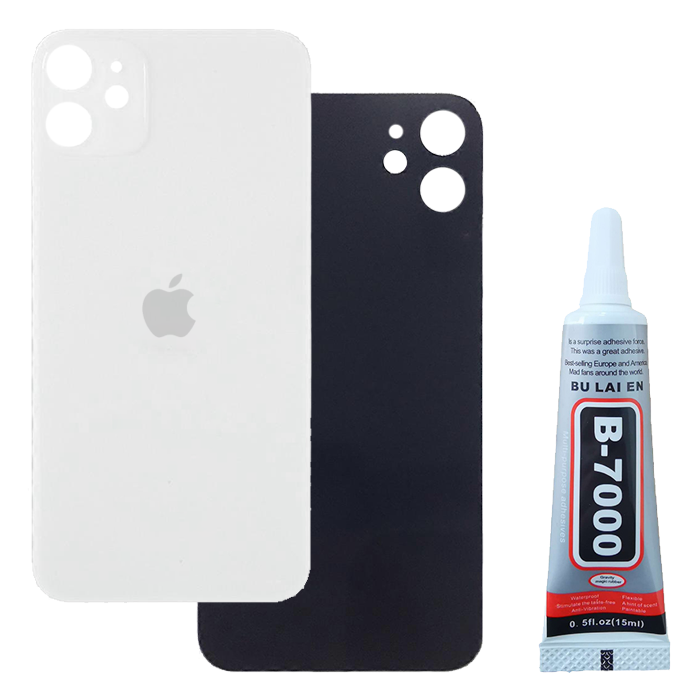 Klapka Baterii Tył Szkło iPhone 11 Biały + Klej B-7000 bezbarwny 15ml