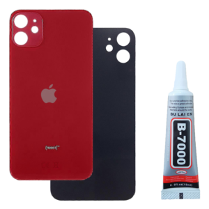 Klapka Baterii Tył Szkło iPhone 11 Czerwony + Klej B-7000 bezbarwny 15ml