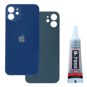 Klapka Baterii Tył Szkło iPhone 12 Mini Niebieski + Klej B-7000 bezbarwny 15ml