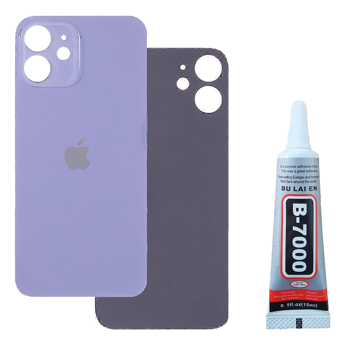 Klapka Baterii Tył Szkło iPhone 12 Mini Fioletowy + Klej B-7000 bezbarwny 15ml