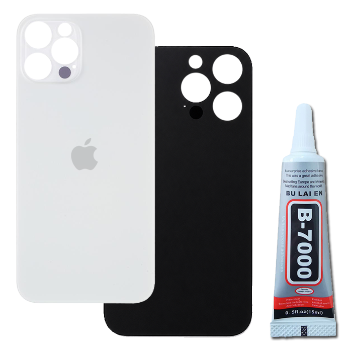 Klapka Baterii Tył Szkło iPhone 12 Pro Biały + Klej B-7000 15ml Bezbarwny