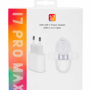 Ładowarka do iPhone 17 Pro Max 35W OEM + Kabel USB C - C 1m biała