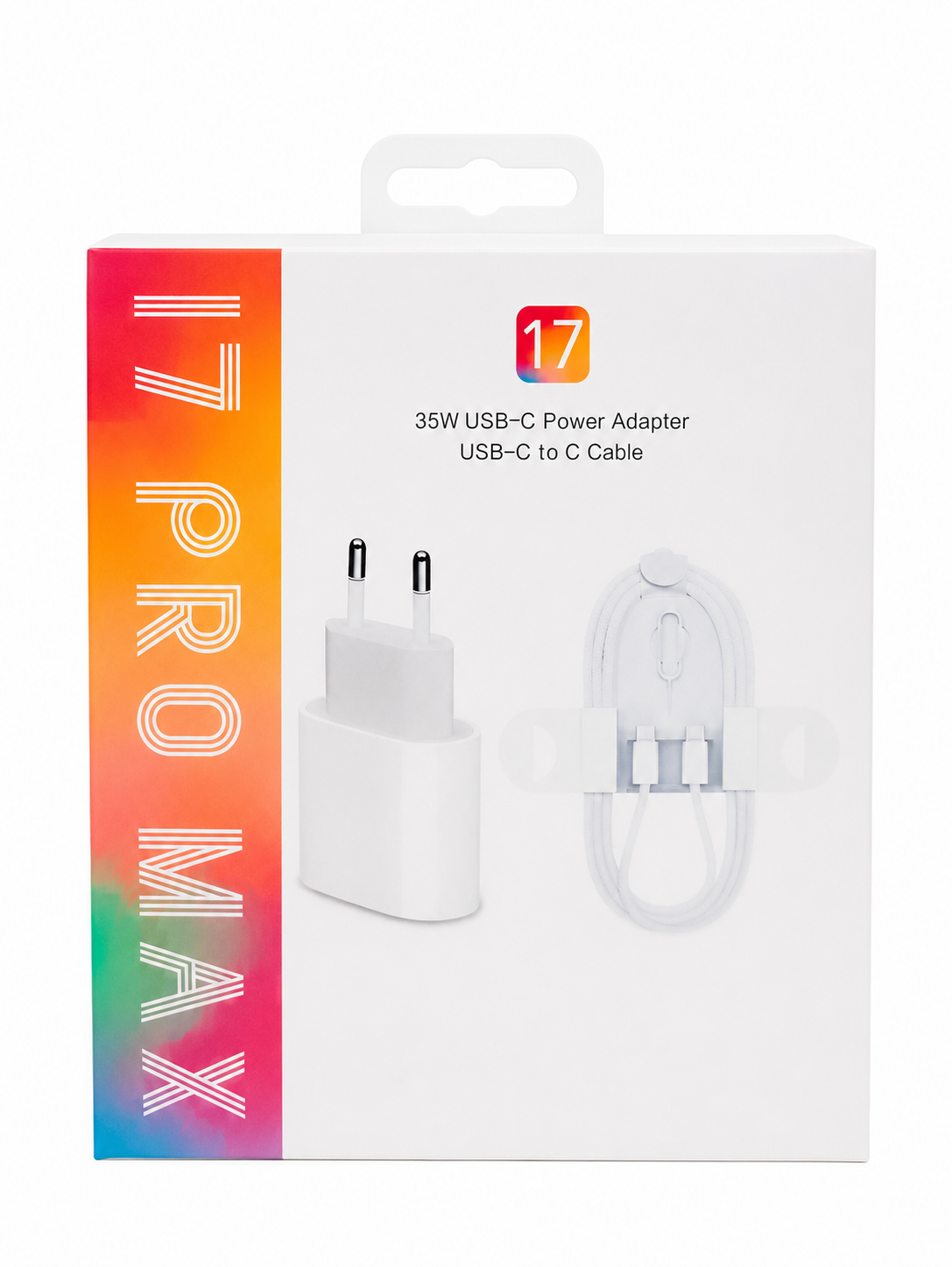 Ładowarka do iPhone 17 Pro Max 35W OEM + Kabel USB C - C 1m biała