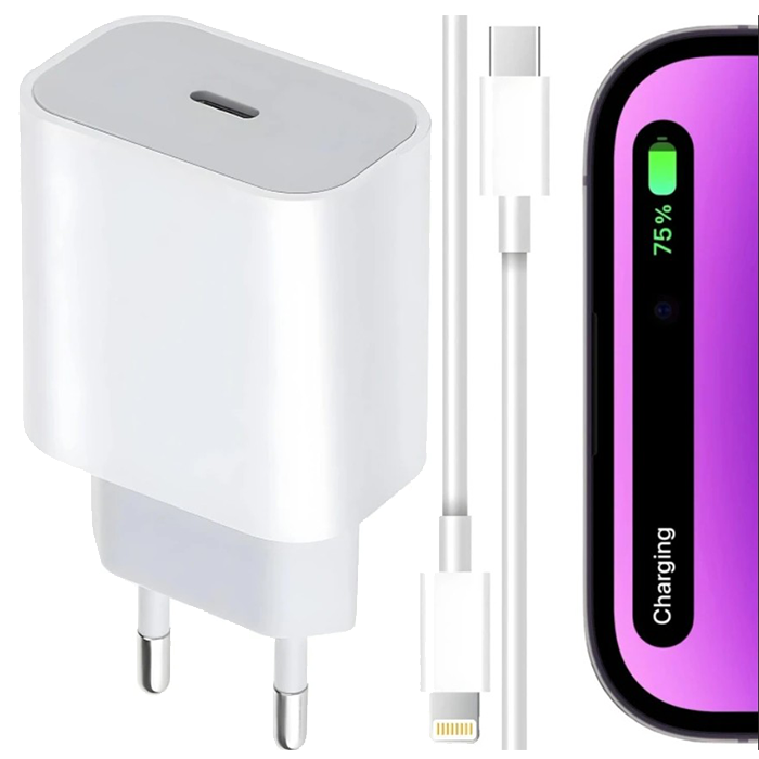 Ładowarka do iPhone 20W + Kabel USB-C Lightning 1m Quick Charge 3.0