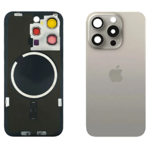 Klapka Baterii Tył Szkło iPhone 15 Pro Szary Uzbrojona Gratis Klej B-7000 15 ml MageSafe