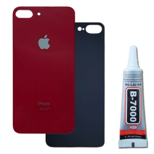 Klapka Baterii Tył Szkło iPhone 8 Plus Czerwony + Klej B-7000 bezbarwny