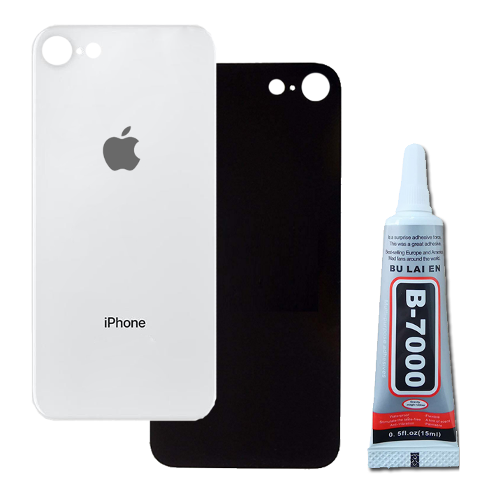 Klapka Baterii Tył iPhone 8 Srebrny + Klej B-7000 Bezbarwny